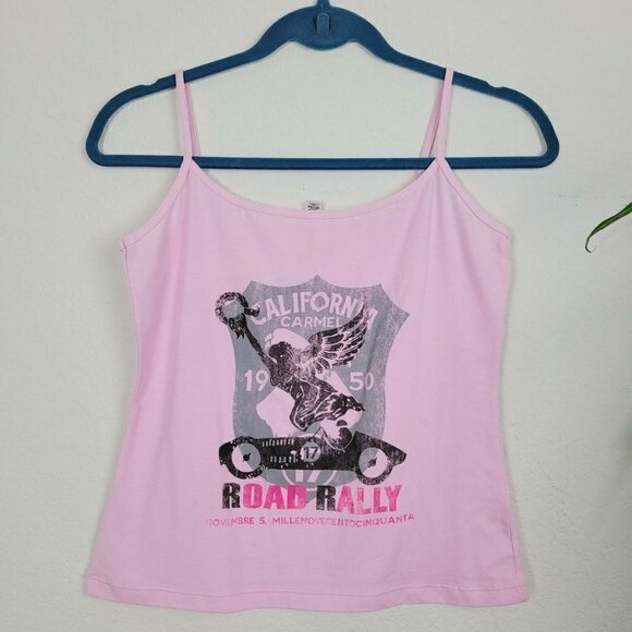 American Apparel Lg Classic Girl Angeleigh Anastasio Cropped Tank Top Pink Y2K - Picture 2 of 9